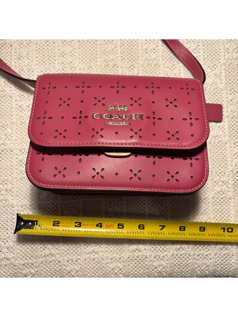 Coach Mini Brynn Rouge Pink Leather Crossbody Bag CA792